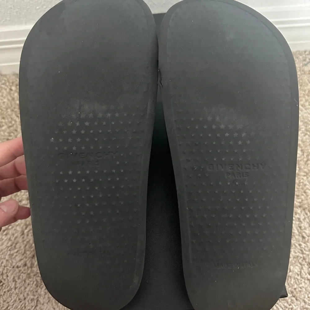 Givenchy Black Slide Sandals with White Logo - Picture 3 of 6